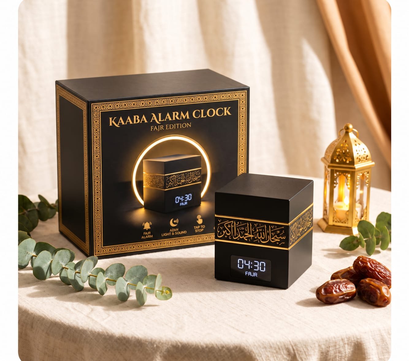 The Fajr Alarm Clock™ — Kaaba-Inspired Luminous Clock